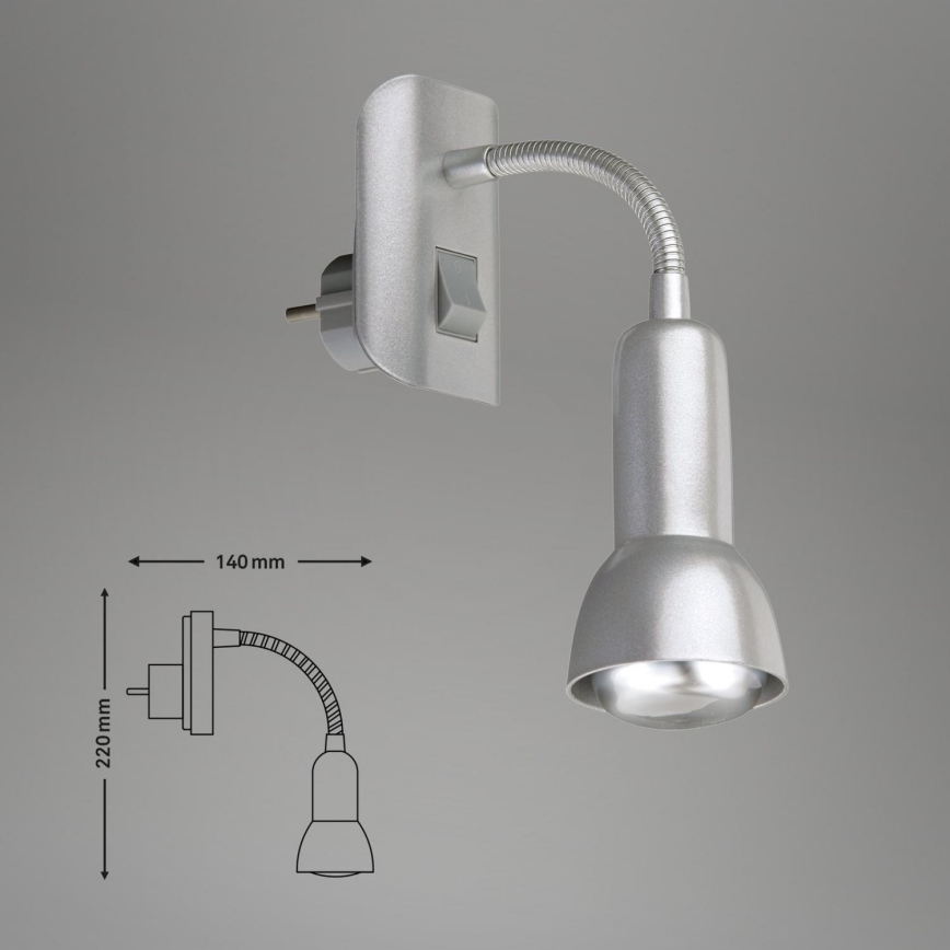 Briloner 2739-014P - Светильник в розетку 1xE14/25W/230V