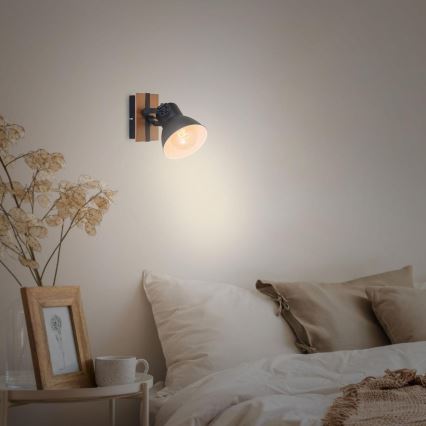 Briloner 2742-015 - Настенный точечный светильник RETRO 1xE27/25W/230V черный