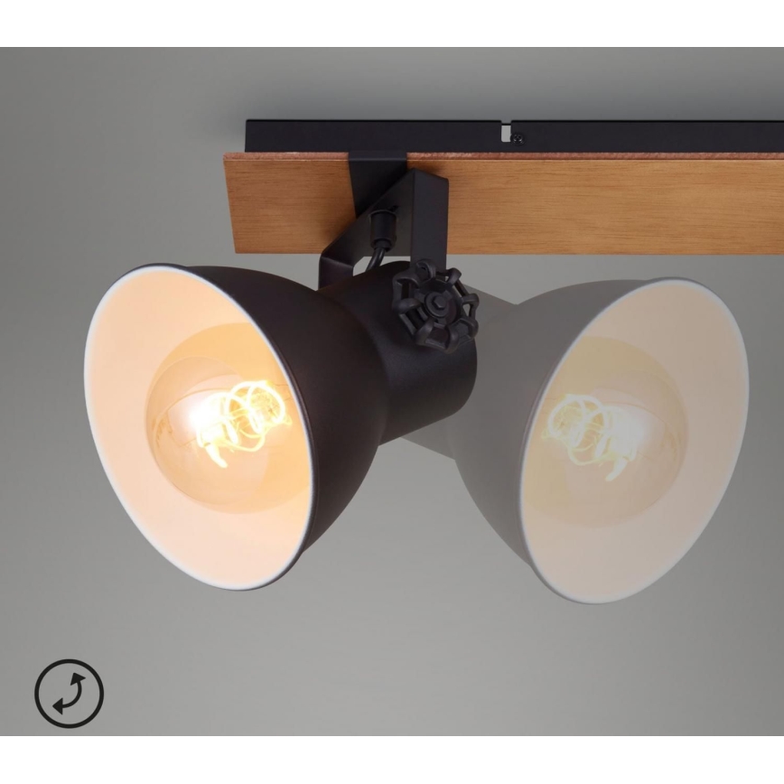 Briloner 2742-025 - Точковий світильник SPOTLIGHT 2xE27/40W/230V чорний/коричневий