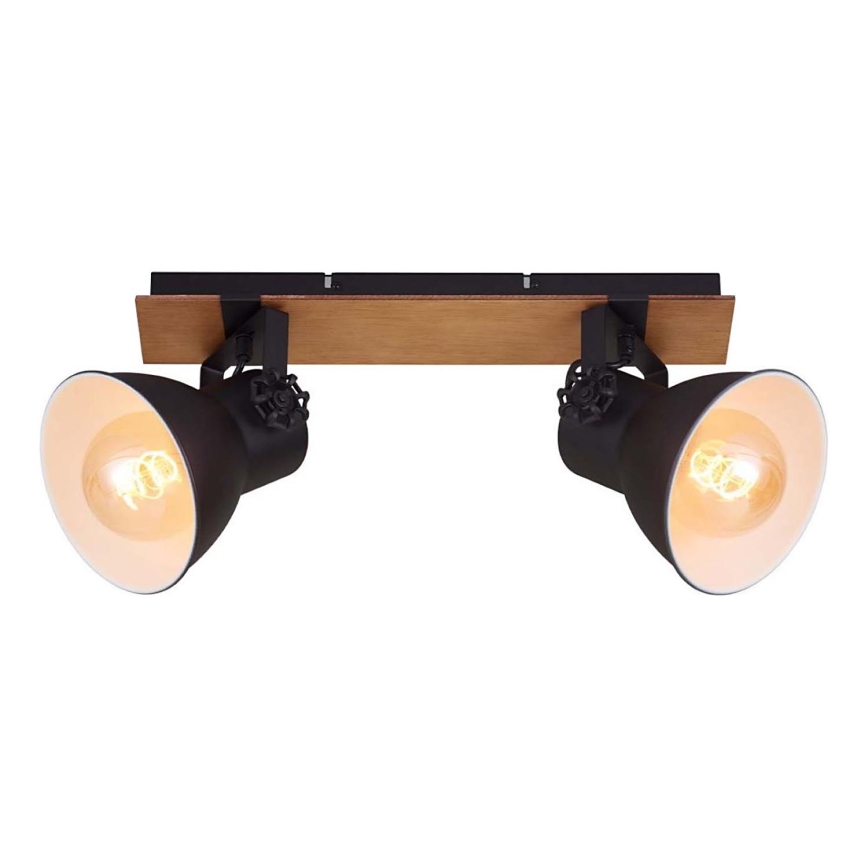 Briloner 2742-025 - Точковий світильник SPOTLIGHT 2xE27/40W/230V чорний/коричневий
