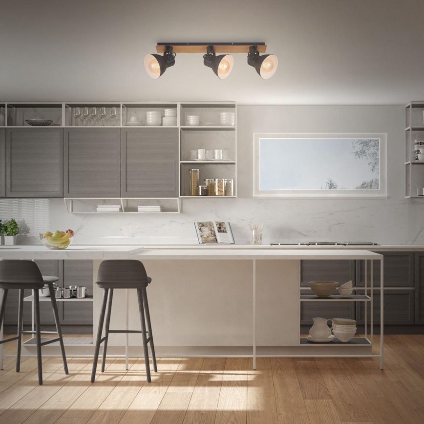 Briloner 2742-035 - Точковий світильник SPOTLIGHT 3xE27/40W/230V чорний/коричневий