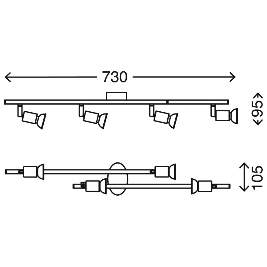Briloner 2767-042 - Светодиодный точечный светильник SIMPLE 4xGU10/3W/230V