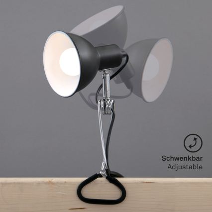 Briloner 2790-015 - Лампа з затискачем FIX 1xE14/8W/230V чорна/глянцевий хром