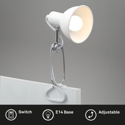 Briloner 2790-016 - Лампа з затискачем FIX 1xE14/8W/230V білий