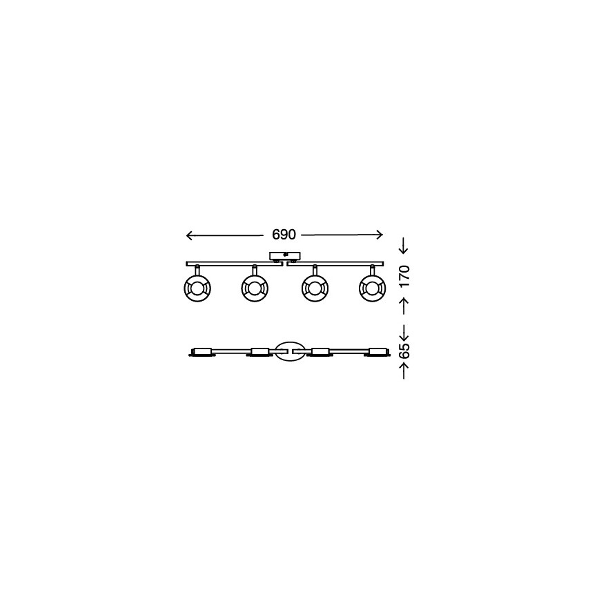 Briloner 2798-042 - Точковий LED світильник STONE 4xLED/4,5W/230V