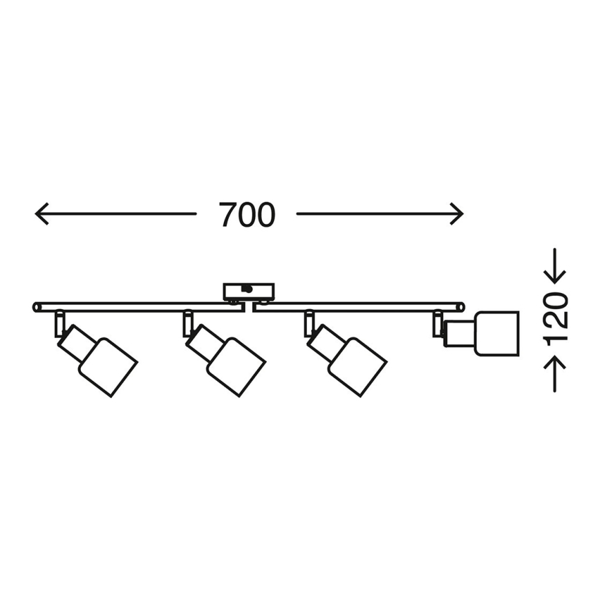 Briloner 2826-042 - Точечный светильник SPOT 4xE14/6W/230V матовый хром