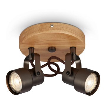 Briloner 2872-025R - Світлодіодний точковий світильник SPOTLIGHT 2xGU10/5W/230V коричневий