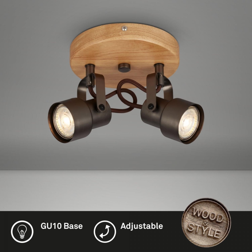 Briloner 2872-025R - Світлодіодний точковий світильник SPOTLIGHT 2xGU10/5W/230V коричневий