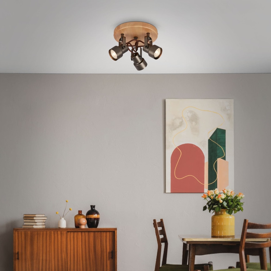 Briloner 2872-035 - Светодиодный точечный светильник SPOTLIGHT 3xGU10/5W/230V коричневый