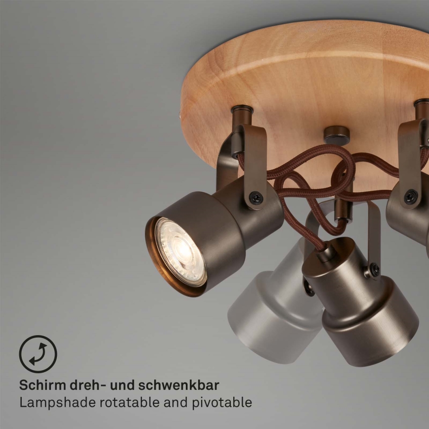 Briloner 2872-035 - Светодиодный точечный светильник SPOTLIGHT 3xGU10/5W/230V коричневый