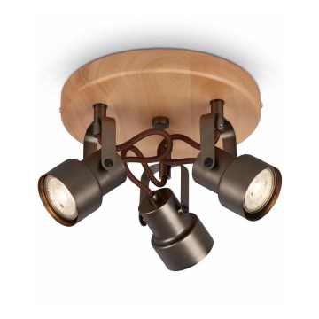 Briloner 2872-035 - Світлодіодний точковий світильник SPOTLIGHT 3xGU10/5W/230V коричневий