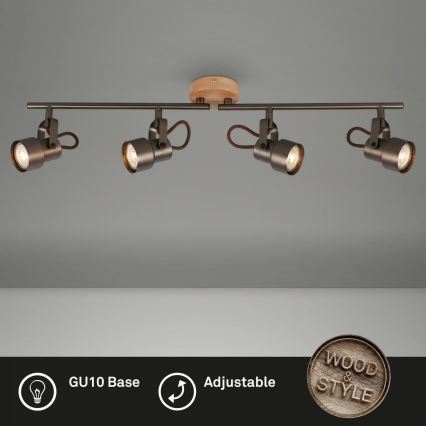 Briloner 2872-045 - Світлодіодний точковий світильник TAHUN 4xGU10/5W/230V 3000K коричневий