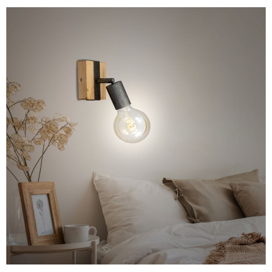 Briloner 2900-011 - Настенный точечный светильник WOOD BASIC 1xE27/25W/230V