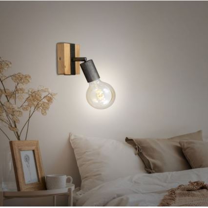 Briloner 2900-011 - Настенный точечный светильник WOOD BASIC 1xE27/25W/230V