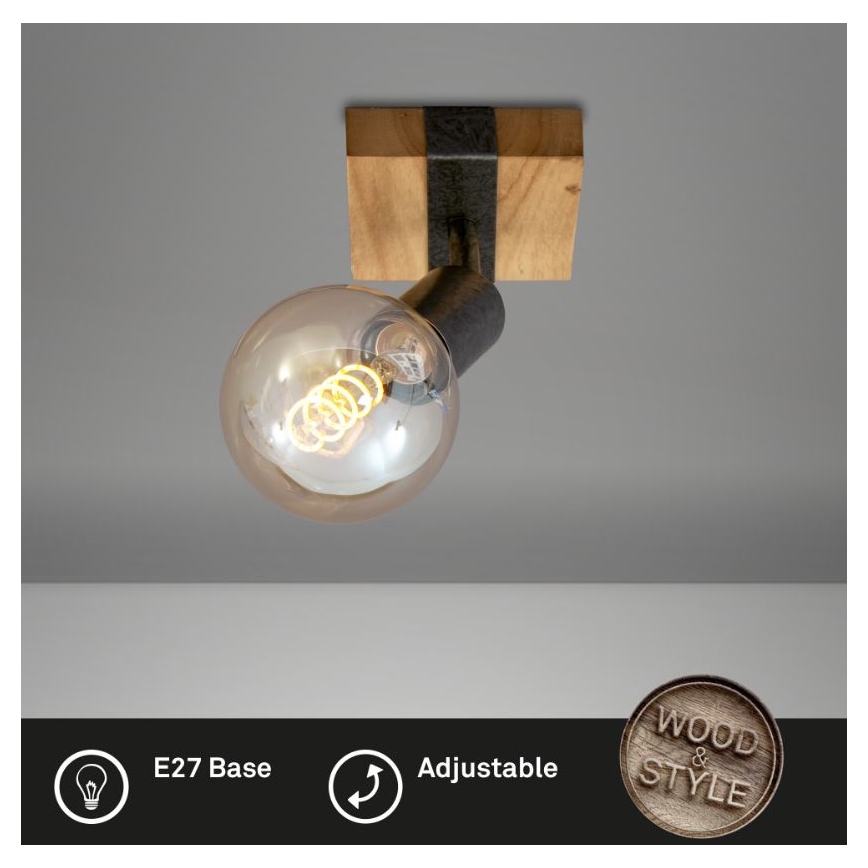 Briloner 2900-011 - Настенный точечный светильник WOOD BASIC 1xE27/25W/230V