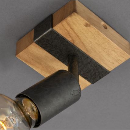 Briloner 2900-011 - Настінний точковий світильник WOOD BASIC 1xE27/25W/230V