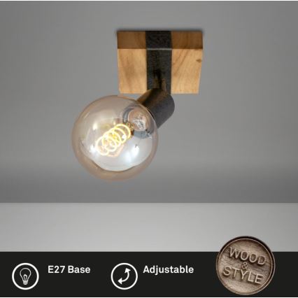 Briloner 2900-011 - Настінний точковий світильник WOOD BASIC 1xE27/25W/230V