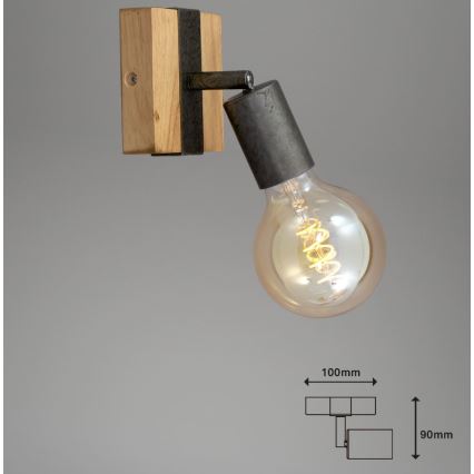 Briloner 2900-011 - Настінний точковий світильник WOOD BASIC 1xE27/25W/230V