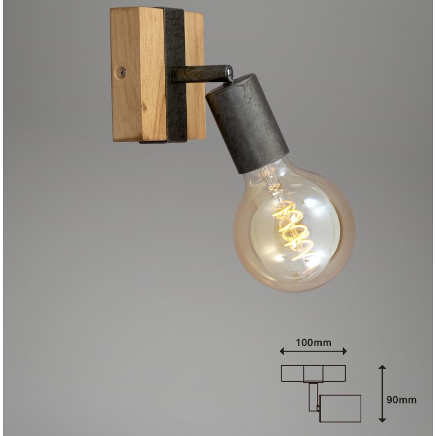Briloner 2900-011 - Настінний точковий світильник WOOD BASIC 1xE27/25W/230V