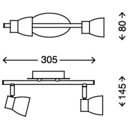 Briloner 2914-022 - Світлодіодний точковий світильник 2xGU10/3W/230V 3000K