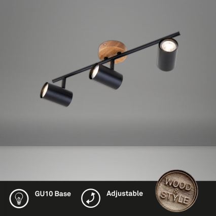 Briloner 2920-035 - Точковий світильник SPOTLIGHT 3xGU10/35W/230V чорний