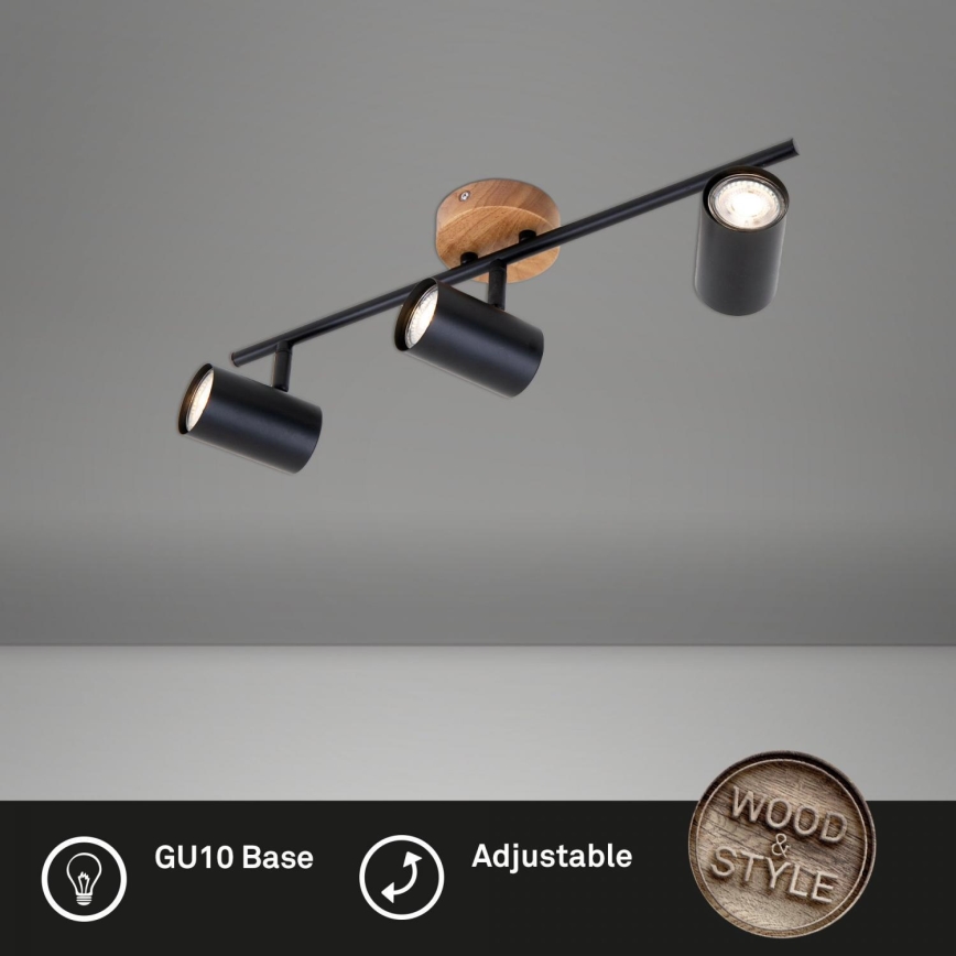 Briloner 2920-035 - Точковий світильник SPOTLIGHT 3xGU10/35W/230V чорний