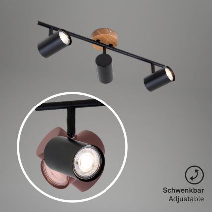 Briloner 2920-035 - Точковий світильник SPOTLIGHT 3xGU10/35W/230V чорний