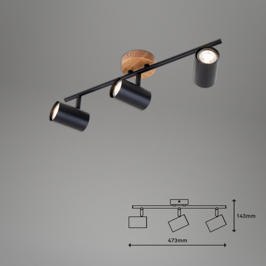 Briloner 2920-035 - Точковий світильник SPOTLIGHT 3xGU10/35W/230V чорний