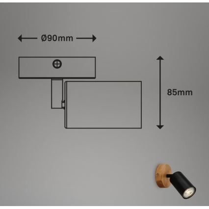 Briloner 2922-015 - Настінний точковий світильник SPOT 1xGU10/9W/230V