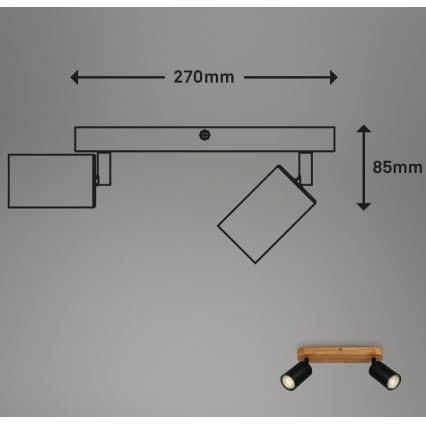 Briloner 2922-025 - Точечный светильник SPOT 2xGU10/9W/230V