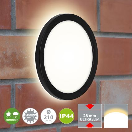 Briloner 3008-015 - Светодиодный потолочный светильник LED/8W/230V ⌀ 21 cm черная IP44