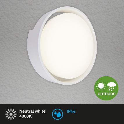 Briloner 3019-016 - Вуличний світлодіодний настінний світильник GENUA LED/18W/230V IP44 білий