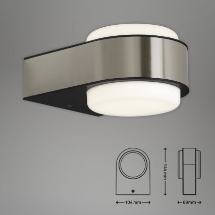 Briloner 3035-012 - Уличный светодиодный настенный светильник HANAU LED/6,5W/230V IP44 матовый хром