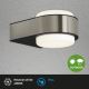 Briloner 3035-012- Уличный светодиодный настенный светильник HANAU LED/6,5W/230V IP44 хром