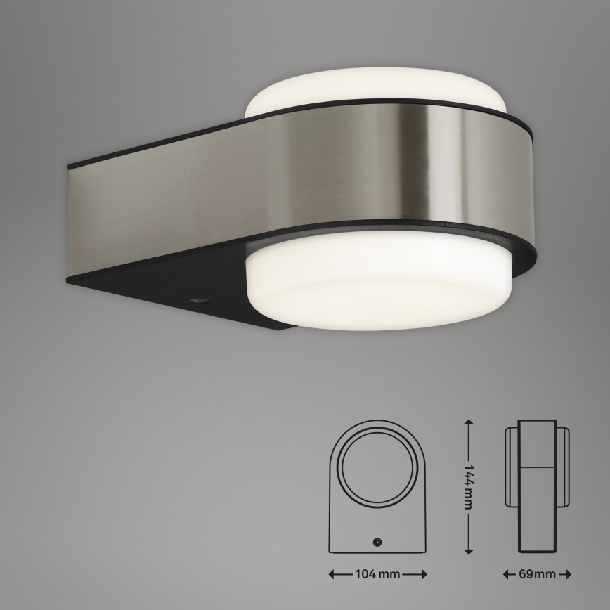 Briloner 3035-012- Вуличний світлодіодний настінний світильник HANAU LED/6,5W/230V IP44 матовий хром