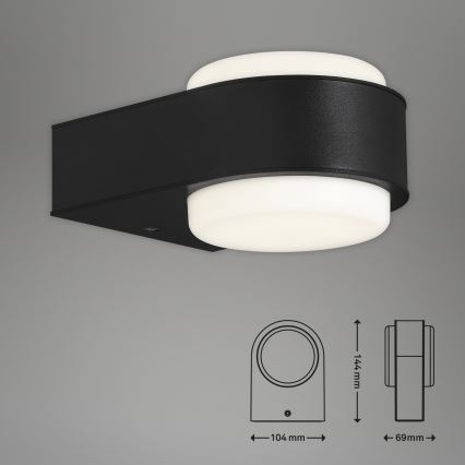 Briloner 3035-015 - Вуличний світлодіодний настінний світильник HANAU LED/6,5W/230V IP44 чорний