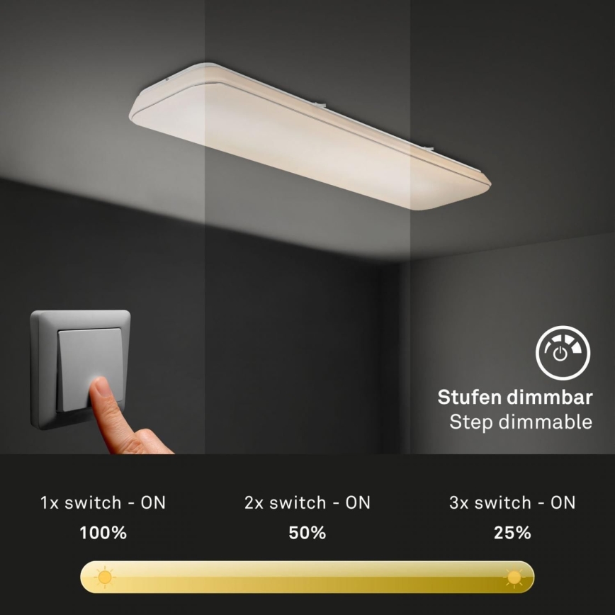 Briloner 3042-016 - Светодиодный потолочный светильник с регулированием яркости RUPA LED/48W/230V
