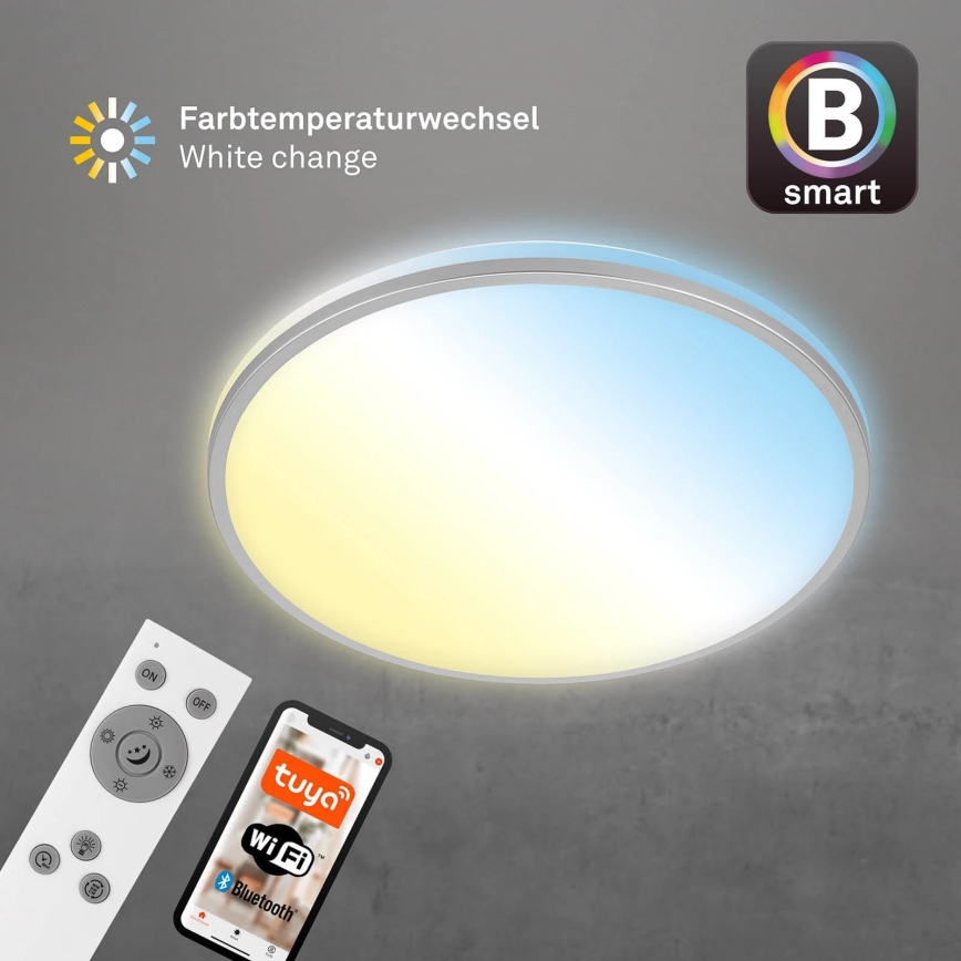 Briloner 3065-014 - Димований LED стельовий світильник IVY LED/42 Вт/230 В Wi‑Fi Tuya, діаметр 49 см + пульт дистанційного керування