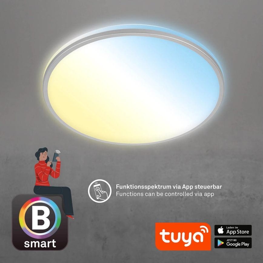 Briloner 3065-014 - Димований LED стельовий світильник IVY LED/42 Вт/230 В Wi‑Fi Tuya, діаметр 49 см + пульт дистанційного керування