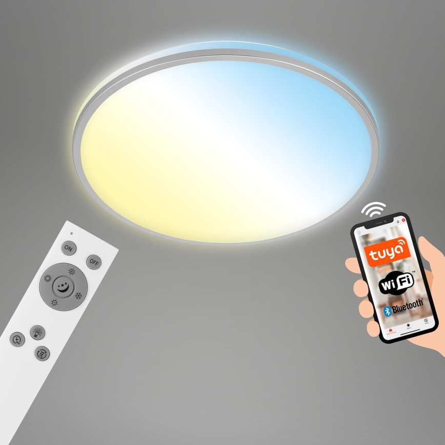 Briloner 3065-014 - Димований LED стельовий світильник IVY LED/42 Вт/230 В Wi‑Fi Tuya, діаметр 49 см + пульт дистанційного керування