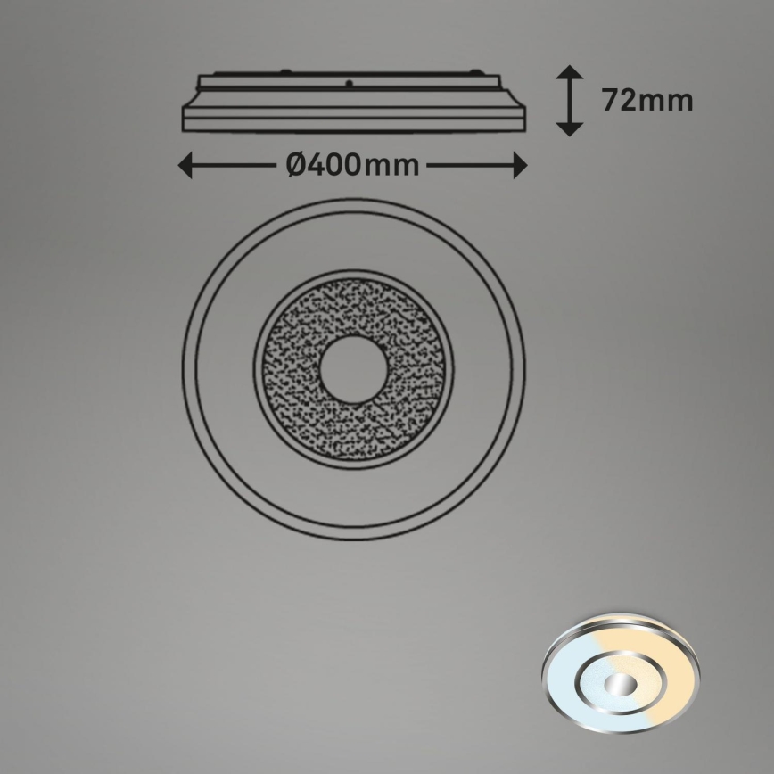Briloner 3083-018 - Стельовий LED світильник для ванної з регулюванням яскравості COOL&COSY LED/24W/230V IP44