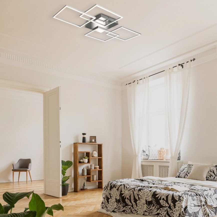 Briloner 3091-018 - Светодиодный потолочный светильник с регулированием яркости FRAME LED/30W/230V блестящий хром