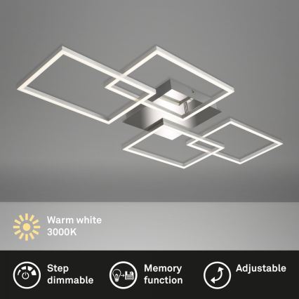 Briloner 3091-018 - Светодиодный потолочный светильник с регулированием яркости FRAME LED/30W/230V блестящий хром