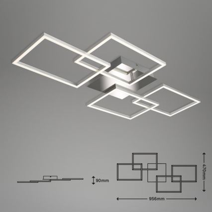 Briloner 3091-018 - Светодиодный потолочный светильник с регулированием яркости FRAME LED/30W/230V блестящий хром