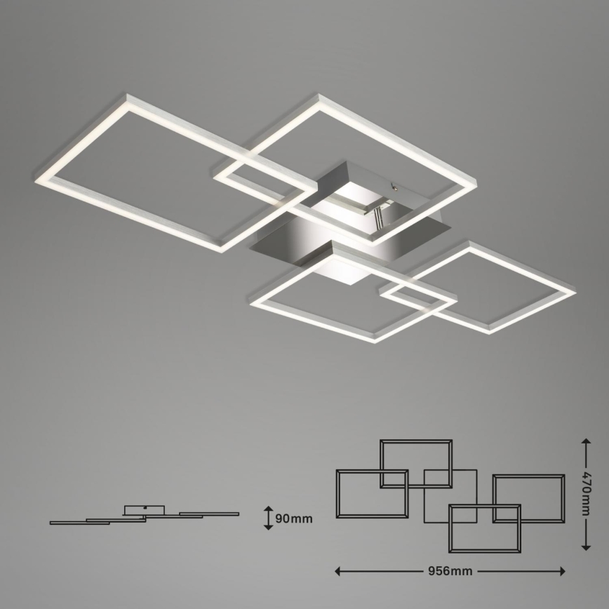 Briloner 3091-018 - Светодиодный потолочный светильник с регулированием яркости FRAME LED/30W/230V блестящий хром