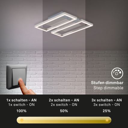 Briloner 3107-012 - Светодиодный потолочный светильник с регулированием яркости FRAME 2xLED/7,25W/230V