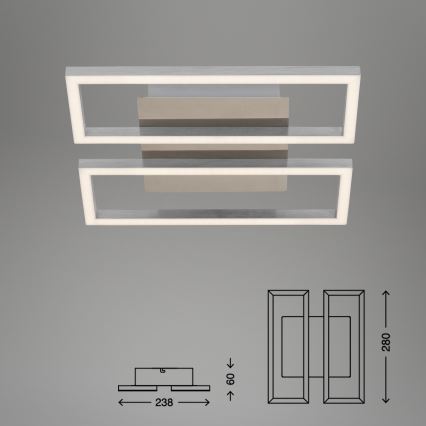 Briloner 3107-012 - Светодиодный потолочный светильник с регулированием яркости FRAME 2xLED/7,25W/230V