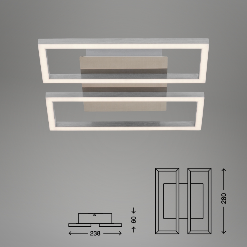 Briloner 3107-012 - Светодиодный потолочный светильник с регулированием яркости FRAME 2xLED/7,25W/230V
