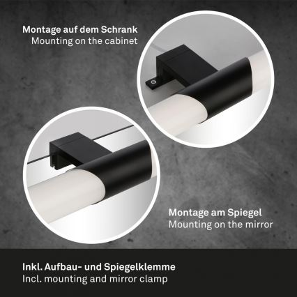 Briloner 3113-115 - Светодиодная подсветка для зеркала в ванной комнате LED/12W/230V IP44 47 см черный