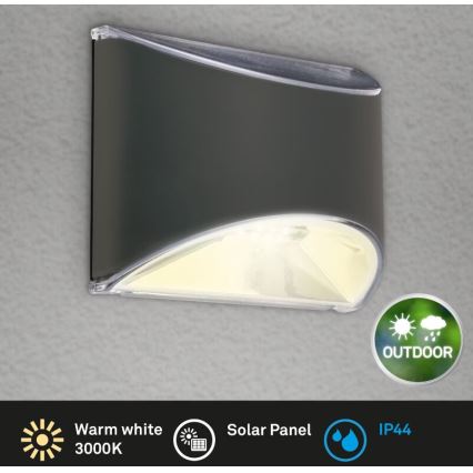 Briloner 3133015 - Світлодіодний настінний світильник на сонячній батареї LED/2W/3,7V IP44 3000K